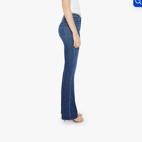 MOTHER Smokin Double Heel Flare Jeans in Deep Blue - Picture 4 of 8